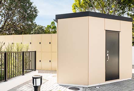SFS metal bike storage locker in double tier