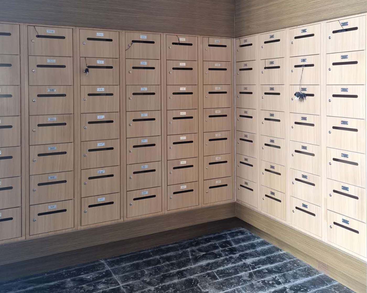 SFS metal storage locker in wooden color