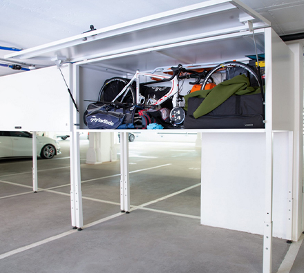SFS metal car park garage locker with high stand