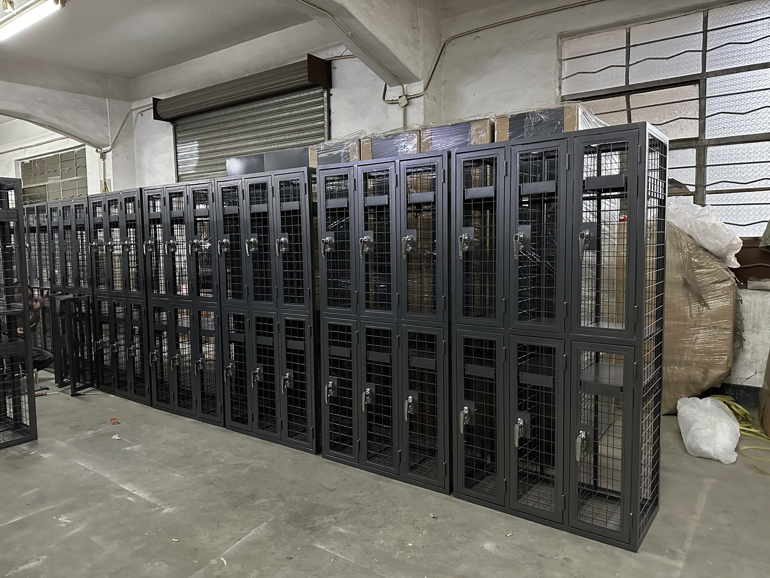 metal mesh locker for storage clothes and tools