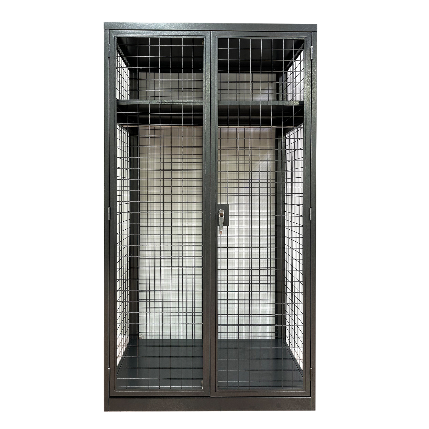 SFS Metal Mesh Locker for Clothes Storage with Two Doors in Black color-SFS-MSL-012