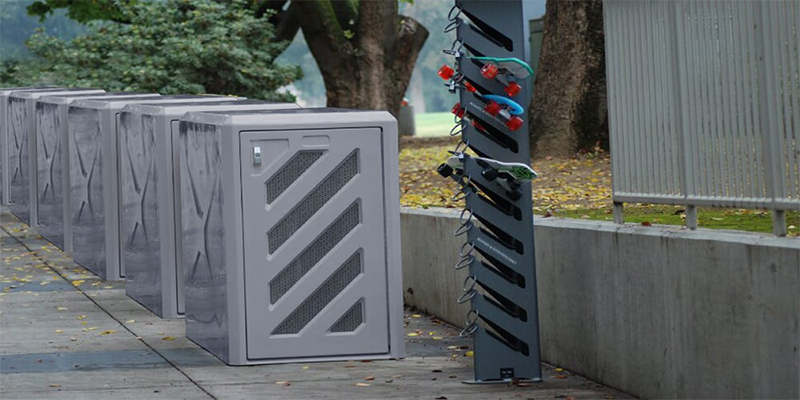 Bike locker can be used outdoors and are not affected by weather
