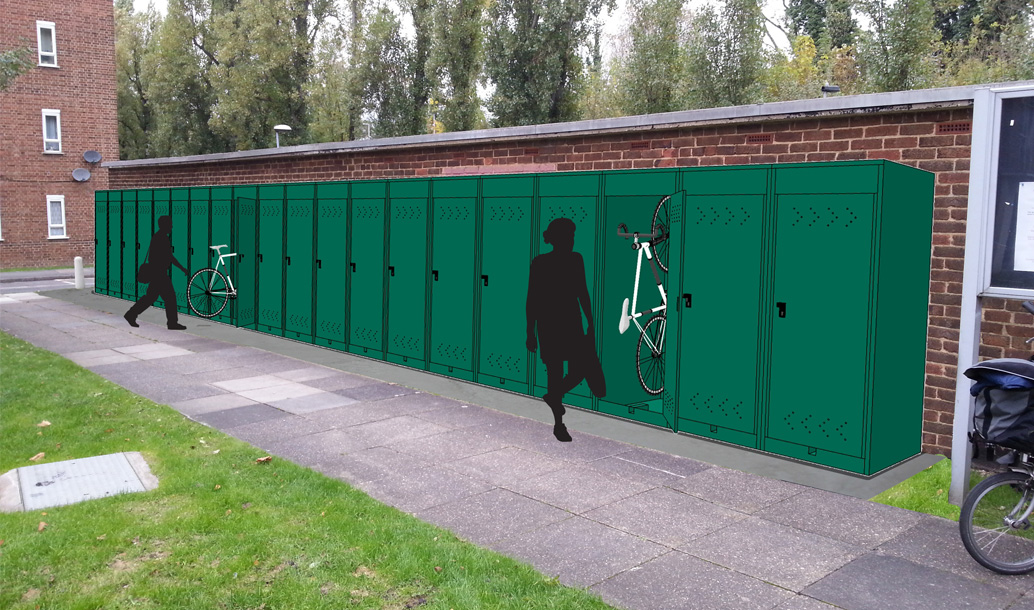 metal locer for bike storage