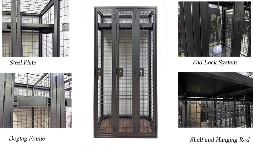 3 doors metal wire mesh wardrobe cabinet locker