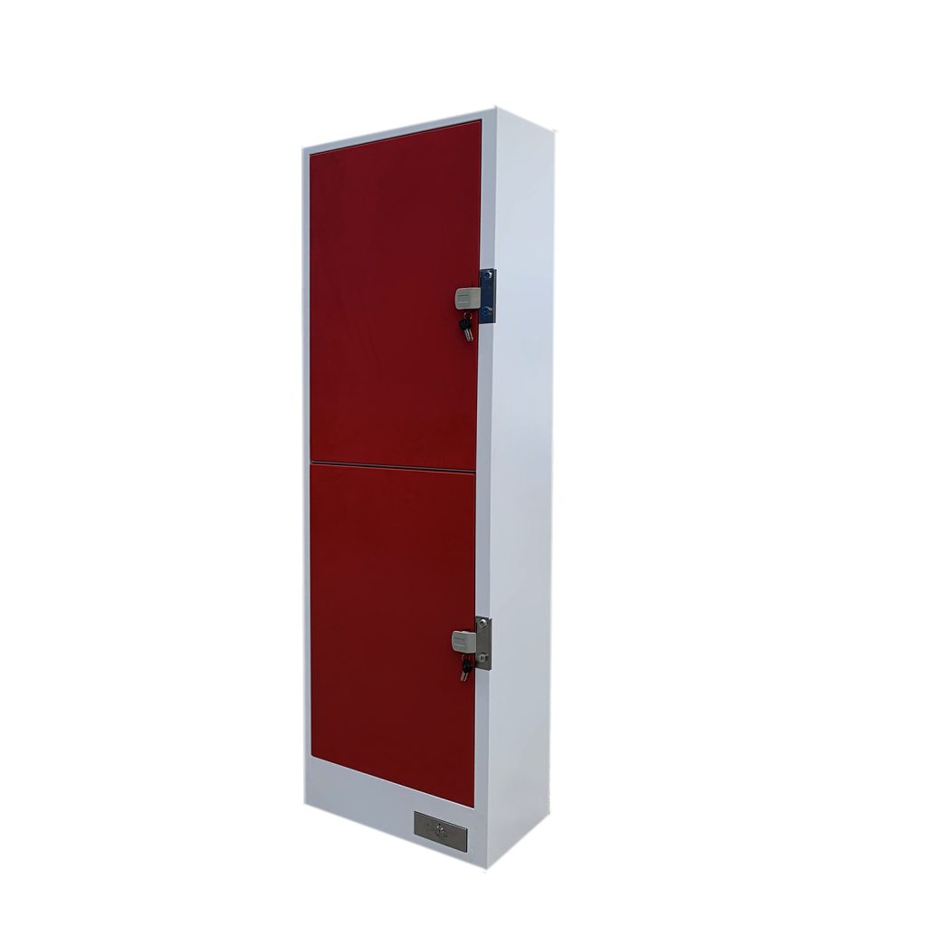 SFS Metal Coin Locker for Storage Luggages with Two-Doors in Red-SFS-CL-006