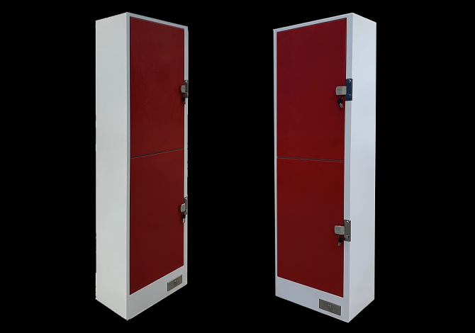 SFS Metal Coin Locker for Storage Luggages with Two-Doors in Red-SFS-CL-006