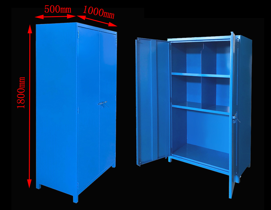 SFS Metal Warehouse Storage Cabinet with Two Doors in Blue SFS-SL-012