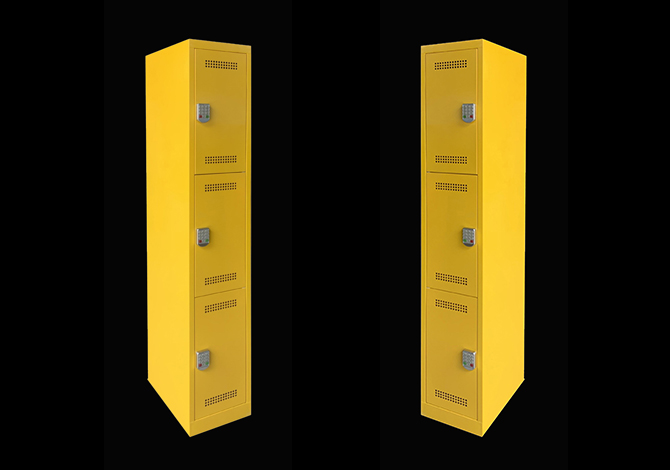 SFS-Steel-Cabinet-for-Storage-Personal-Goods-with-Three-Doors-in-Yellow-SFS-SL-013