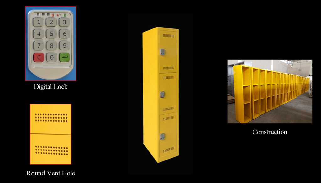 SFS-Steel-Cabinet-for-Storage-Personal-Goods-with-Three-Doors-in-Yellow-SFS-SL-013