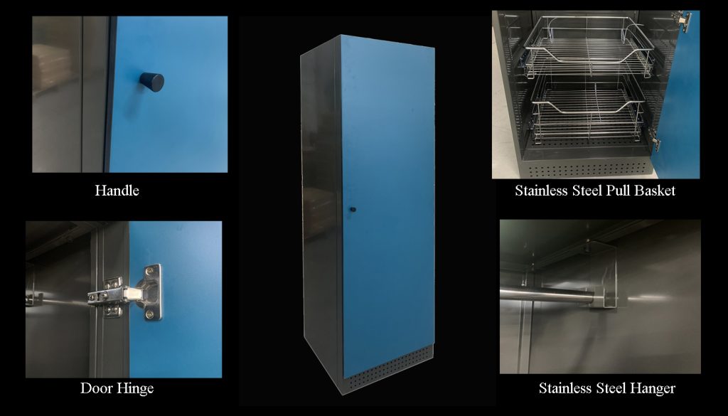 steel wardrobe with single door