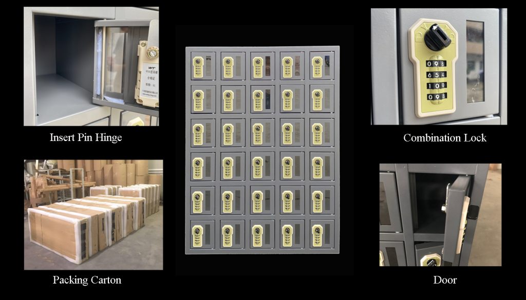 SFS Metal Locker for Cellphone Storage  in 30 Doors in Grey Color-SFSMSL-005