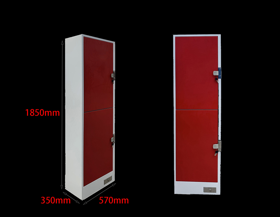 SFS Metal Coin Locker for Storage Luggages with Two-Doors in Red-SFS-CL-006