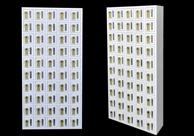 SFS Metal Locker for Cellphone Storage in 50 Doors in White Color-SFSMSL-006