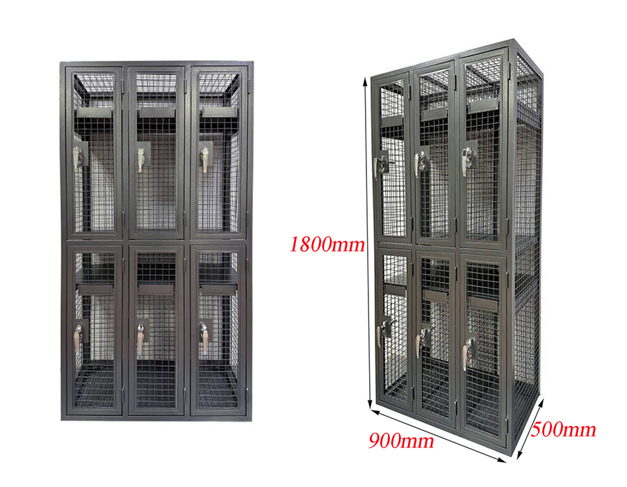 SFS Metal Wire Mesh Locker For Mini Warehouse Storage Goods With Six Doors In Grey SFS-MSL-015