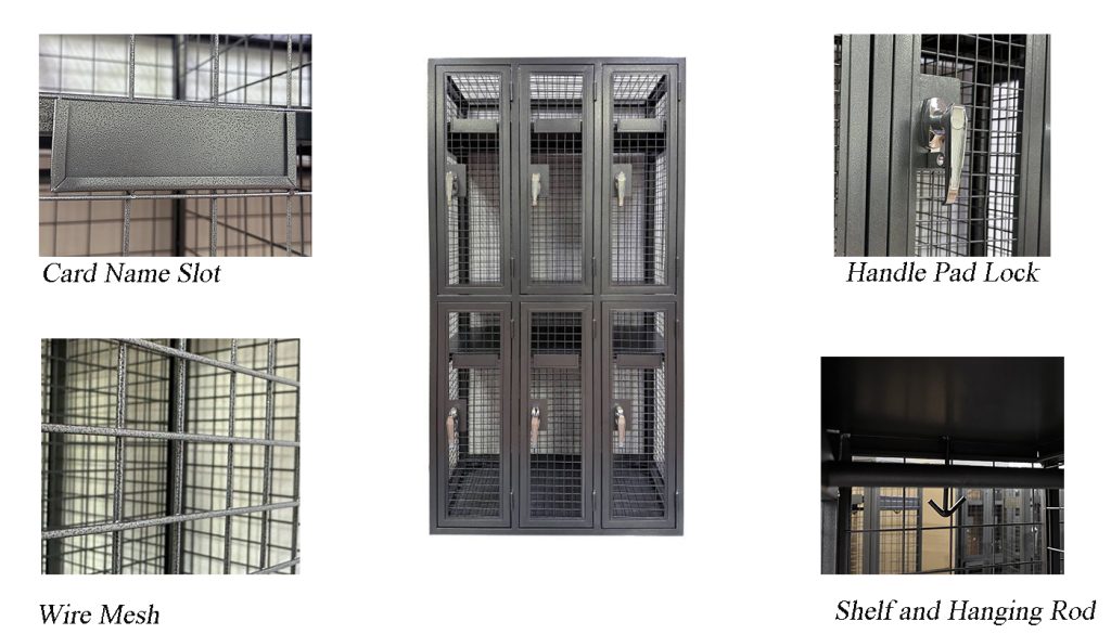 SFS Metal Wire Mesh Locker For Mini Warehouse Storage Goods With Six Doors In Grey SFS-MSL-015