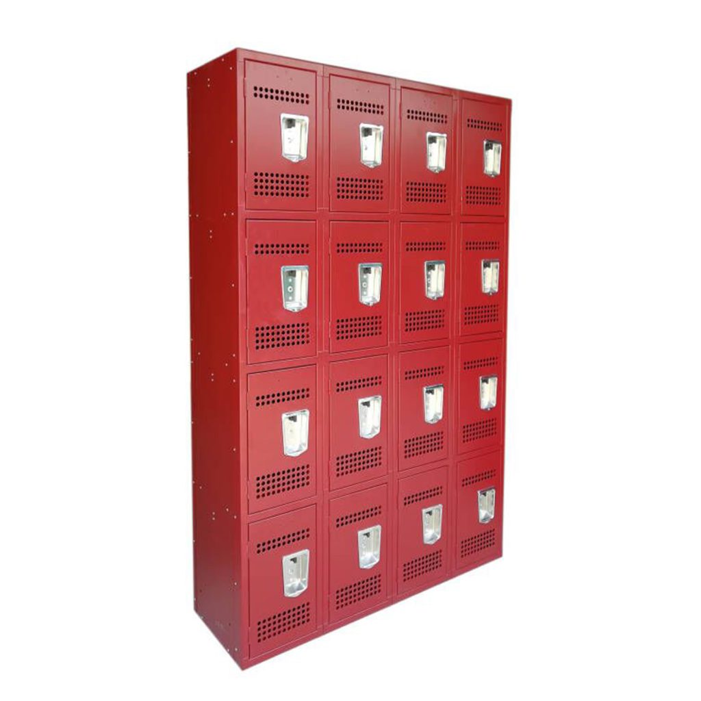 SFS Metal Locker for Storage Personal Goods for Changing Room with Sixteen Doors in Red SFS-SL-014