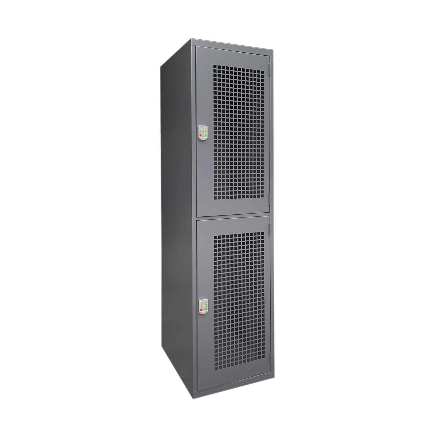 SFS Steel Mesh Wardrobe Locker for Storage Clothes with Double Doors in Dark Grey SFS-MSL-015