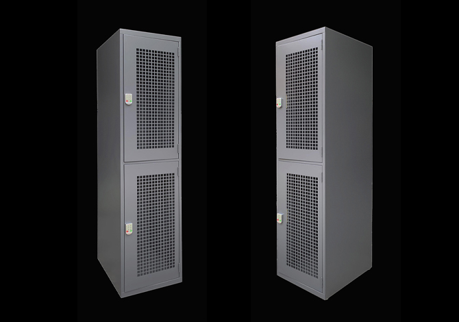 SFS Steel Mesh Wardrobe Locker for Storage Clothes with Double Doors in Dark Grey SFS-MSL-015