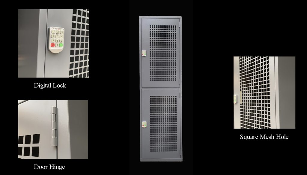SFS Steel Mesh Wardrobe Locker for Storage Clothes with Double Doors in Dark Grey SFS-MSL-015