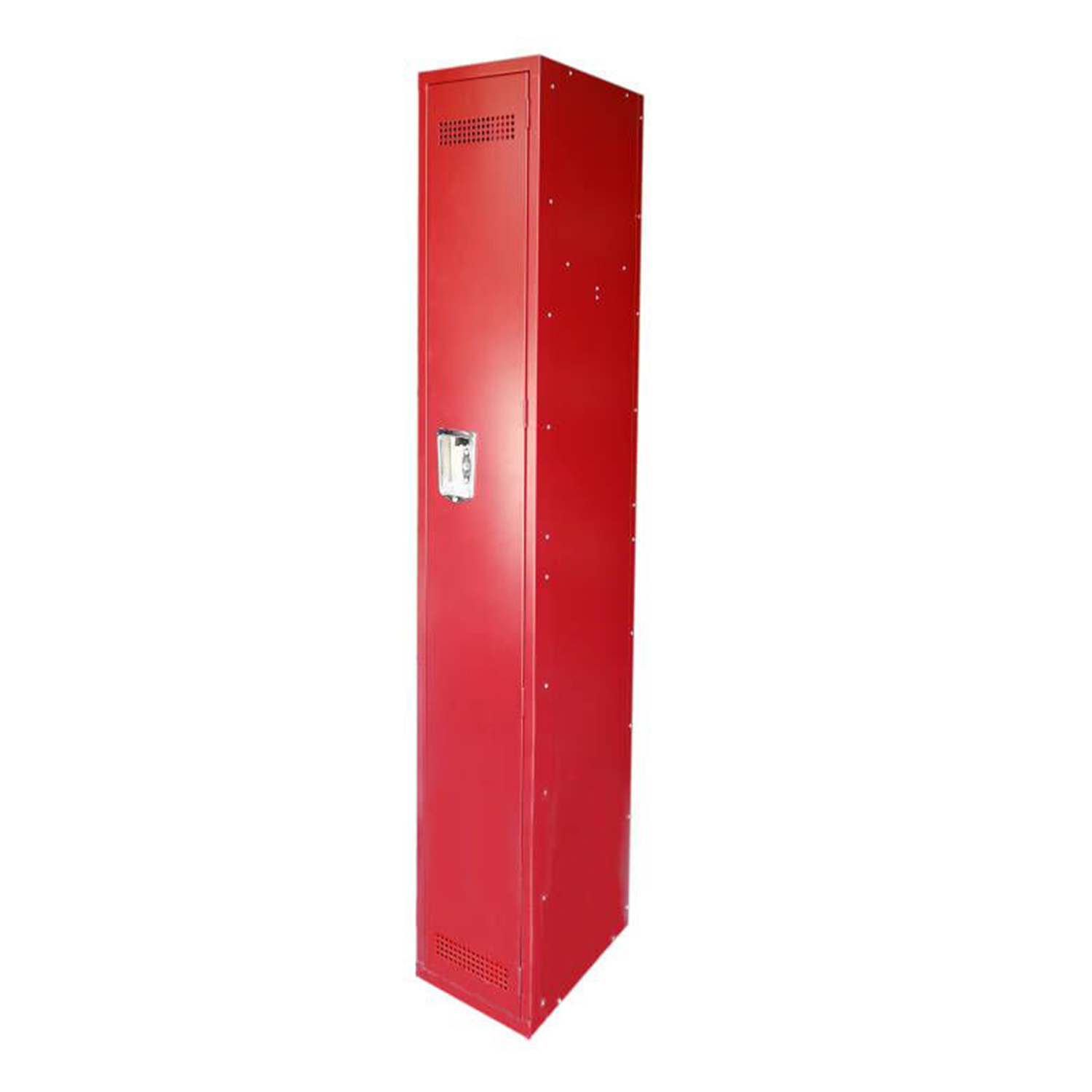 SFS Steel Mesh Wardrobe Locker for Storage Clothes with Single Door in Red SFS-WL-023