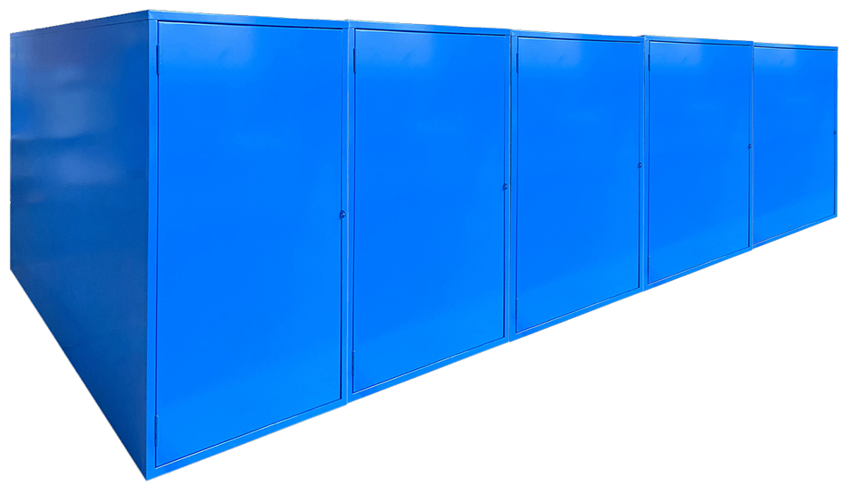 Blue single bicycle locker