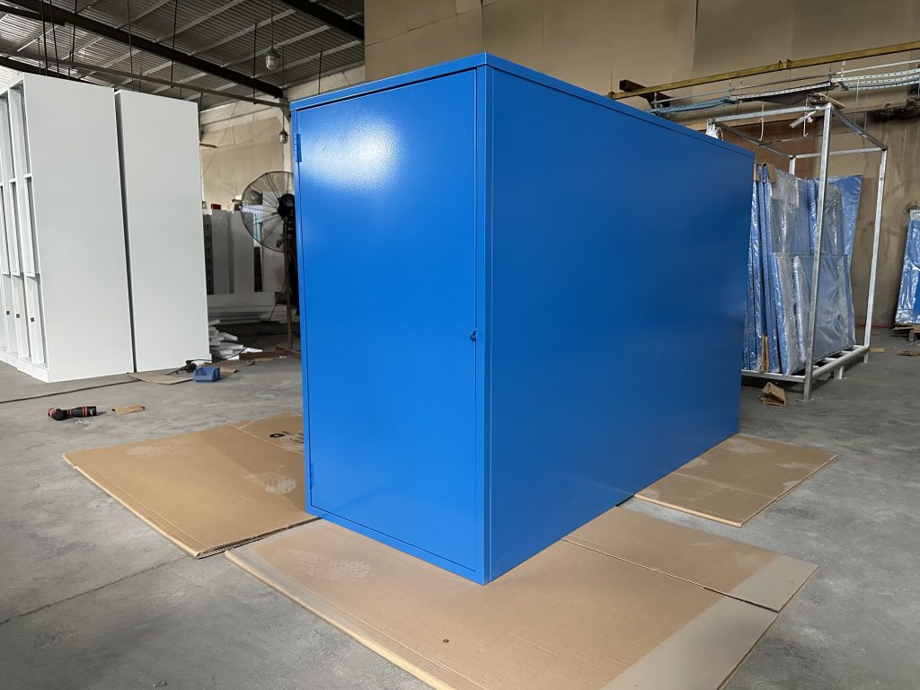 Triangular steel bicycle locker
