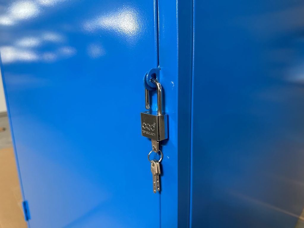 Triangular steel bicycle locker