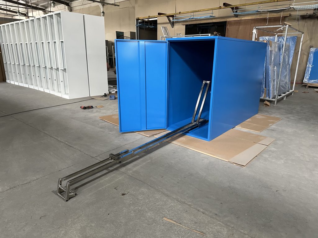 Triangular steel bicycle locker