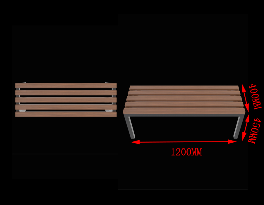 SFS Metal Locker Room Benches With Plastic Wooden Seating Top in Grey SFS-LB-004