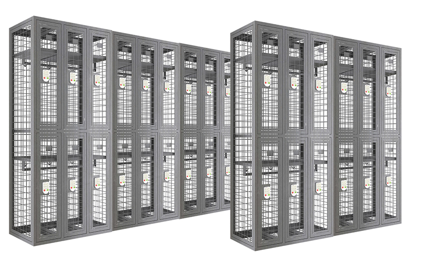 Metal wire mesh changing room wardrobe storage locker with digital lock