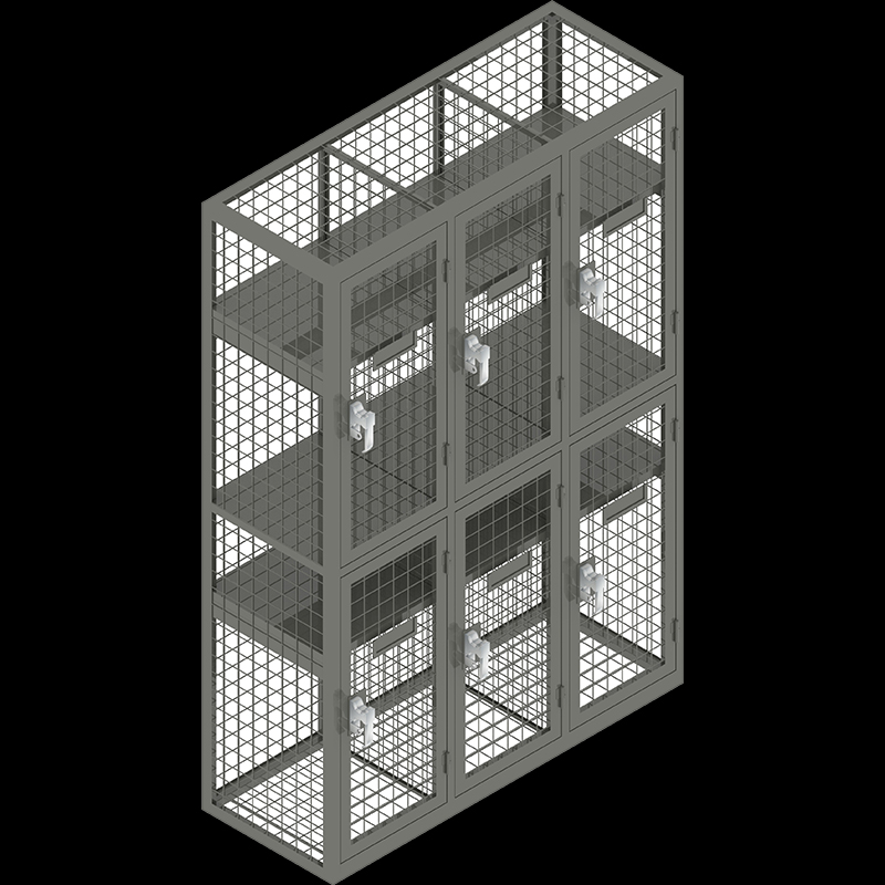 Metal mesh wardrobe storage locker with shelf