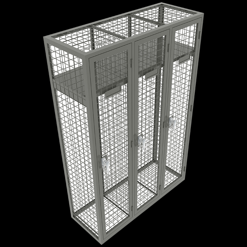Metal wire mesh storage locker for change room locker with shelf