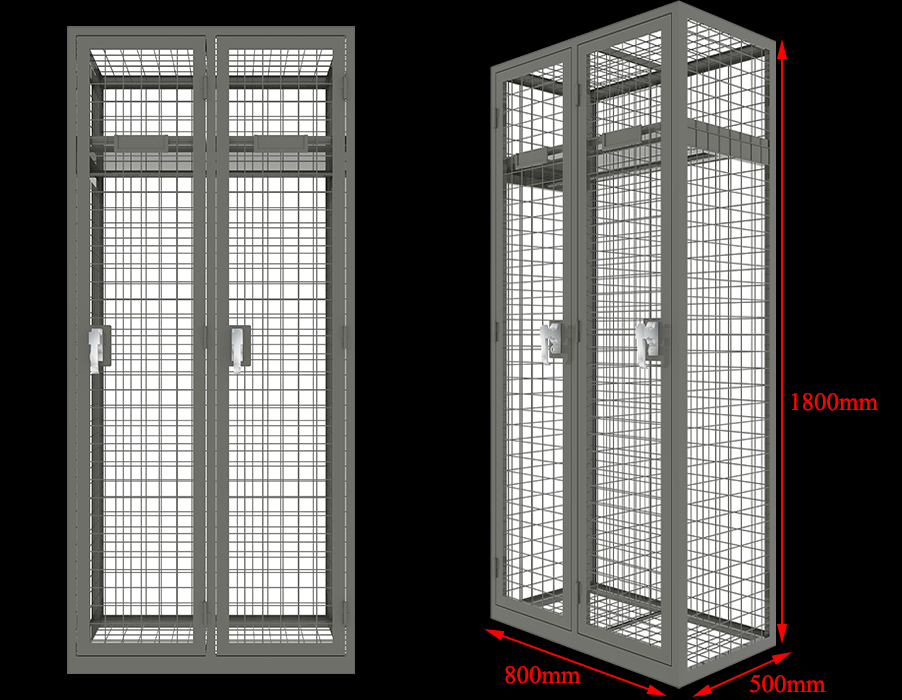 Wire mesh wardrobe storage lockers