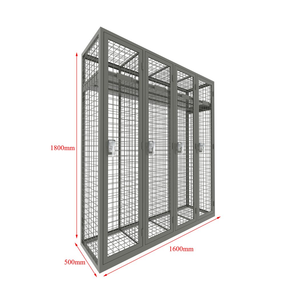 Metal Wardrobe locker in wire mesh structure