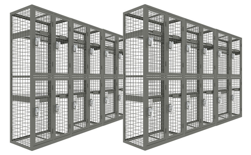 Wire mesh wardrobe storage lockers