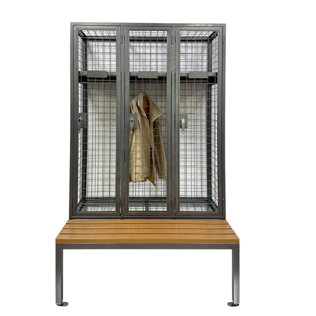 SFS Mesh Changing Room Lockers Full Length Storage Locker With Bench Seat SFS-MSL-021