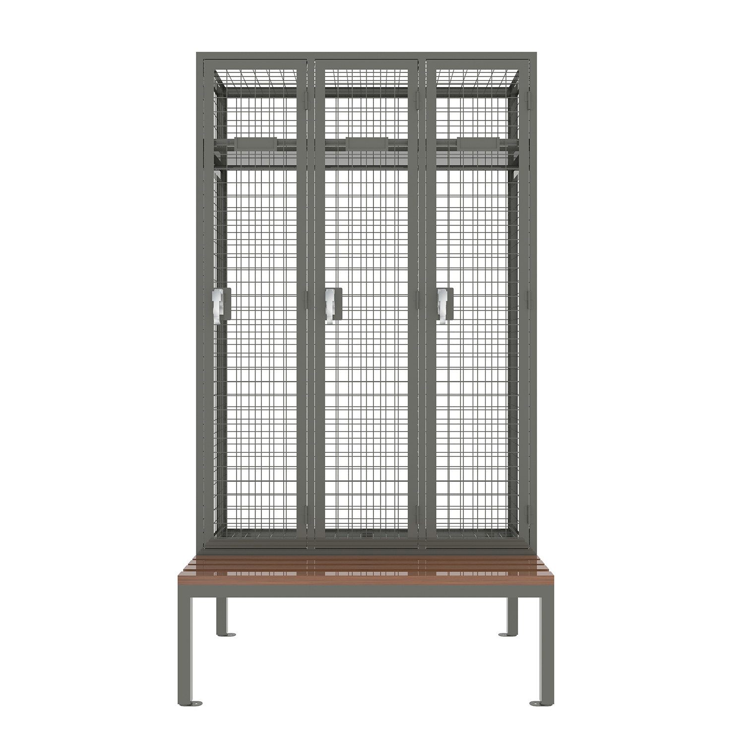 SFS mesh changing room lockers full length storage locker with bench seat sfs-msl-022