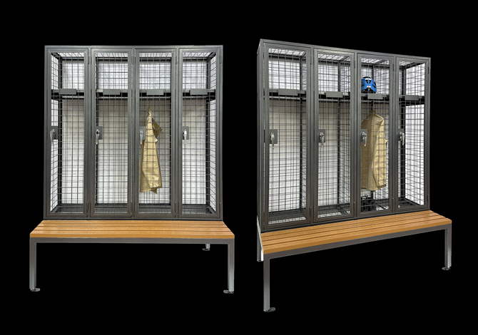 SFS Mesh Personal Effect Wardrobe Locker With Bench Seat SFS-MSL-022