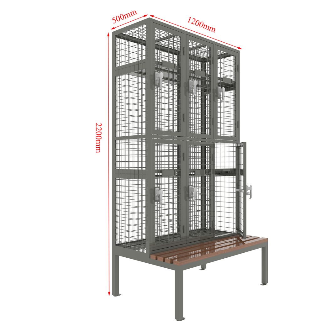 Metal 6 compartments wardrobe cupboard storage lockers