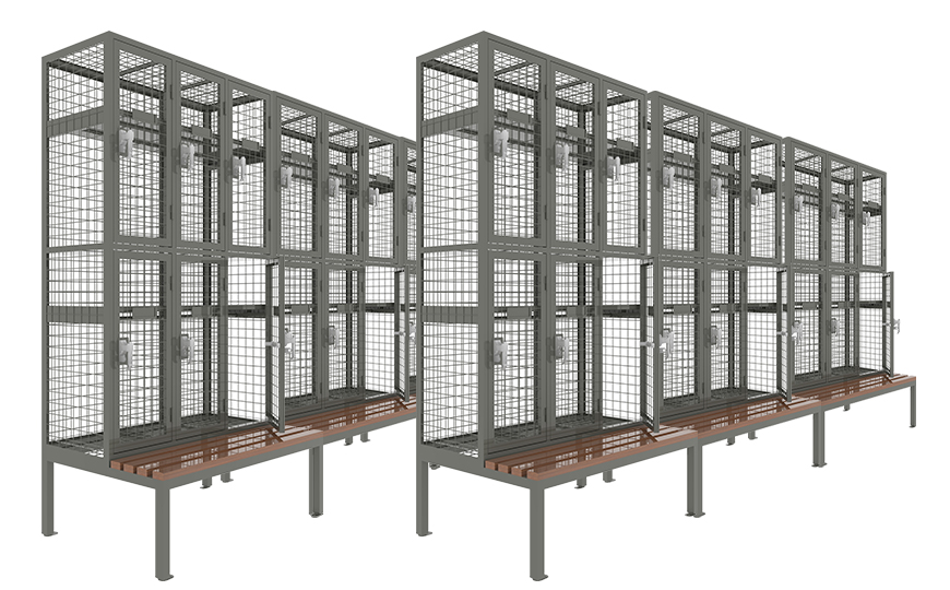 Metal 6 compartments wardrobe cupboard storage lockers
