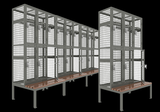 Metal 6 compartments wardrobe cupboard storage lockers