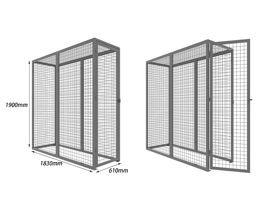 SFS Mesh Horizontal Bicycle Locker Grey Color Safety Mesh Locker For Bikes On Sale SFS-010