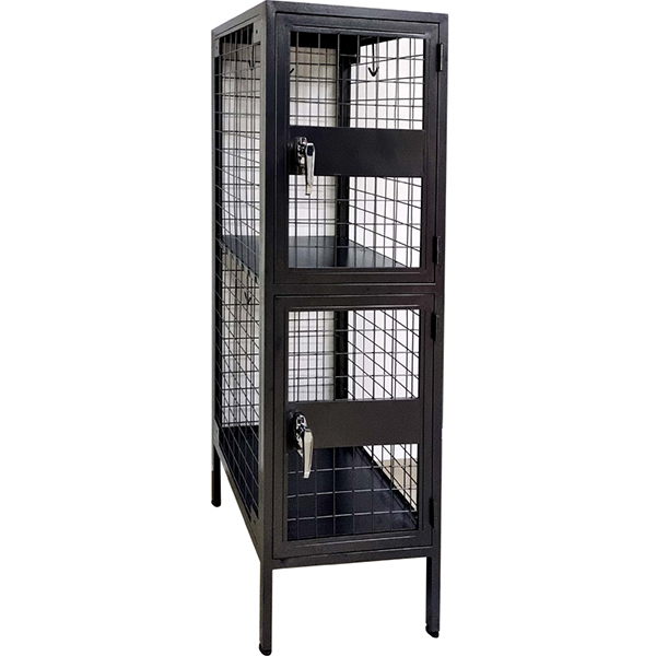 Mesh industrial cage storage locker