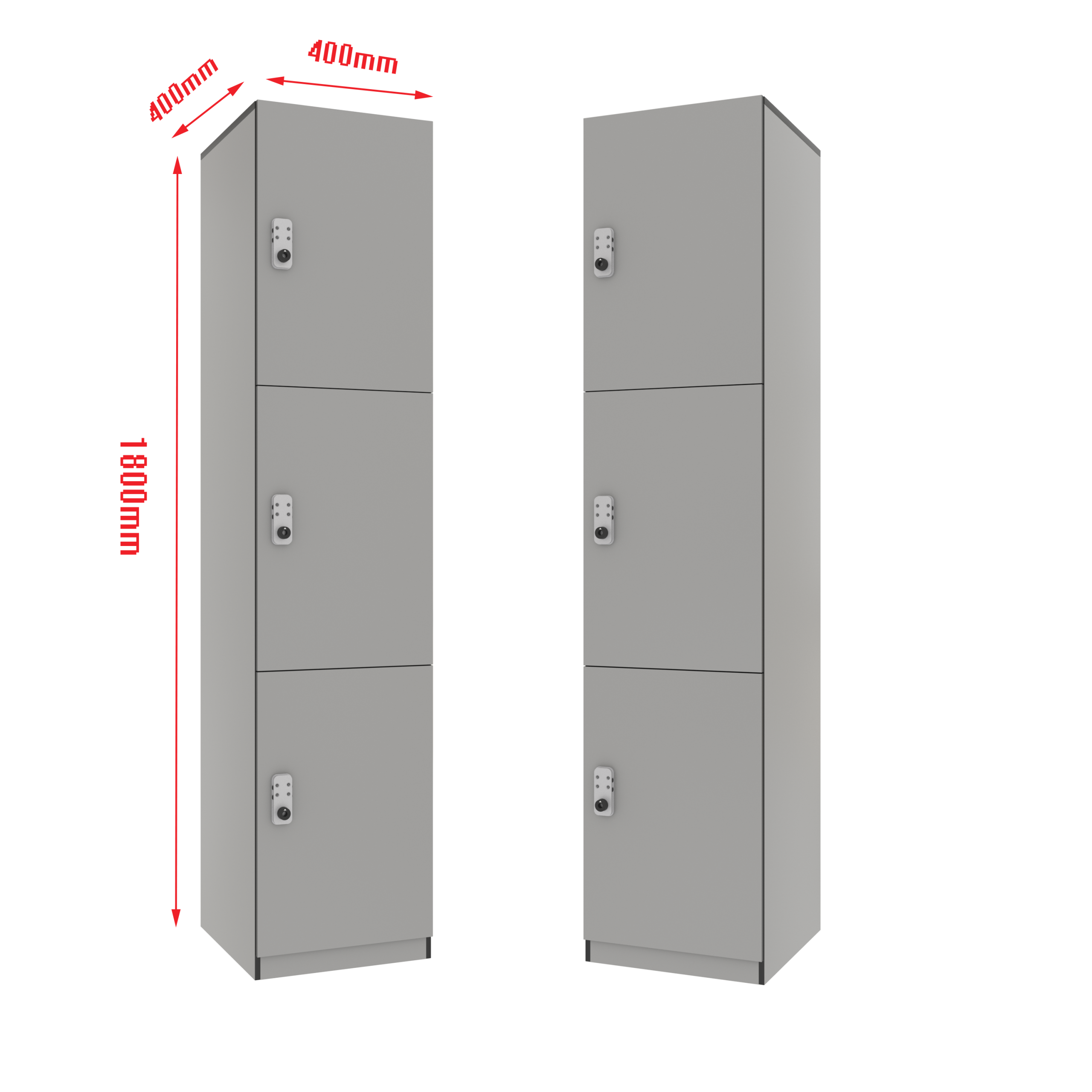 The size of phenolic locker is H1800*D400*W400.