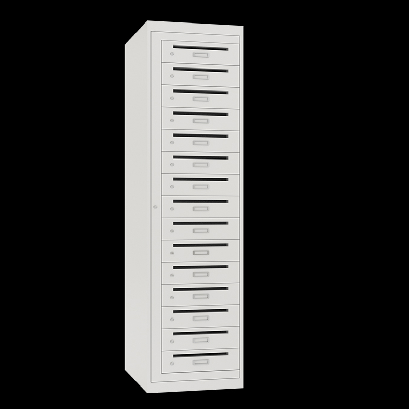 This post locker consists of 15 mailboxes, with an overall size of H1800 * W400 * D500mm and a mail slot has the size of L230 * W15mm