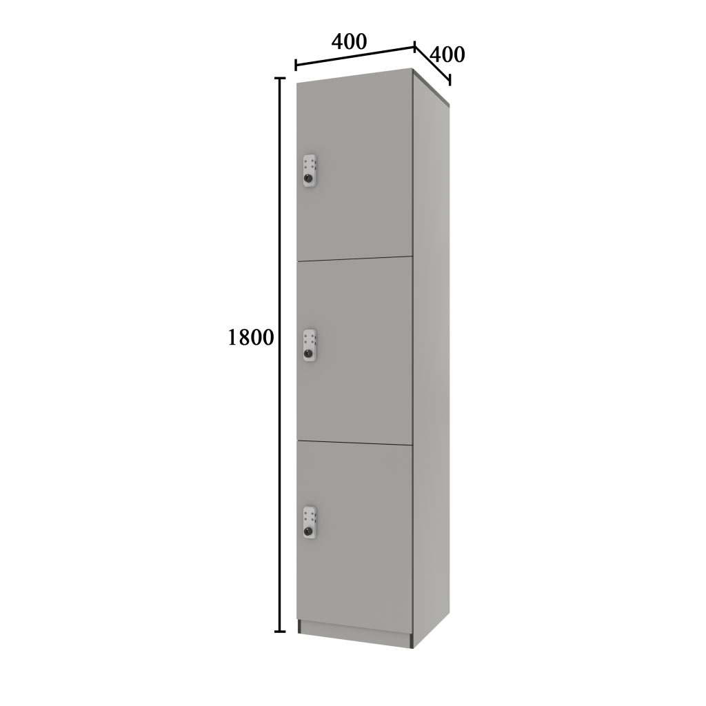 three door phenolic locker