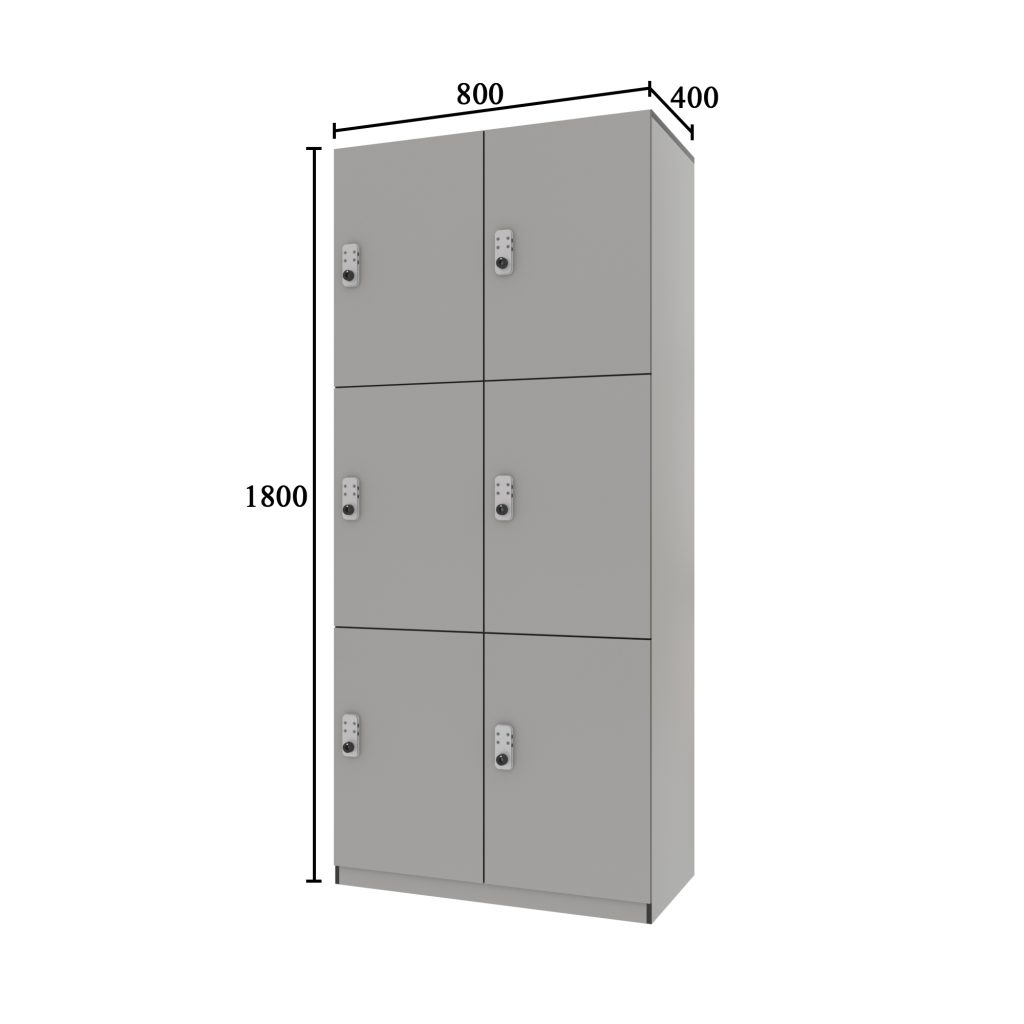 three door phenolic locker