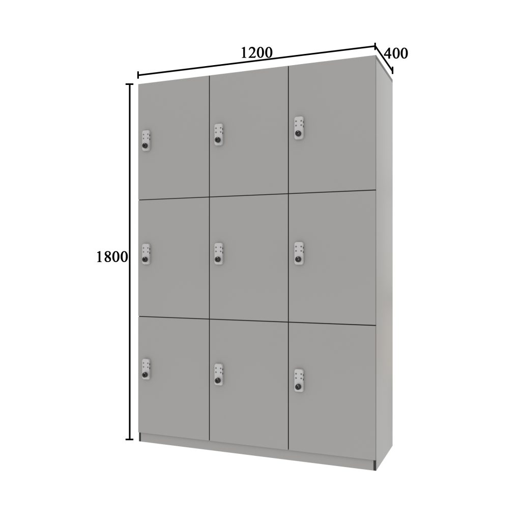 three door phenolic locker