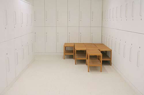 locker room in the water cube