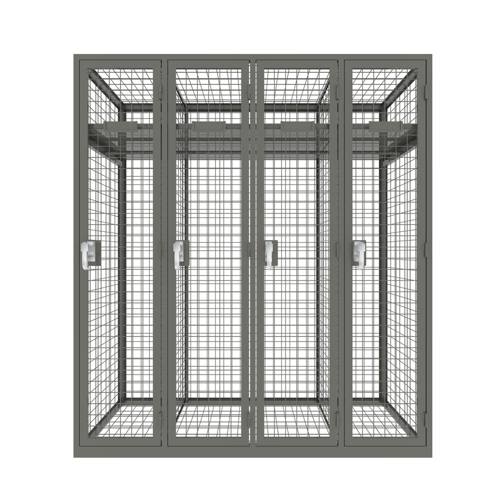 Wire Mesh Storage Lockers with 4 Tall Doors